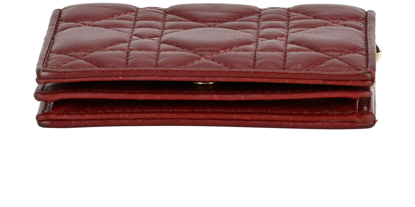 Christian Dior Mini Lady Dior Gardenia Wallet, &pound;295, Accessories, Burgundy, Leather, Top view